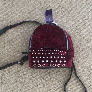 mini velvet back pack